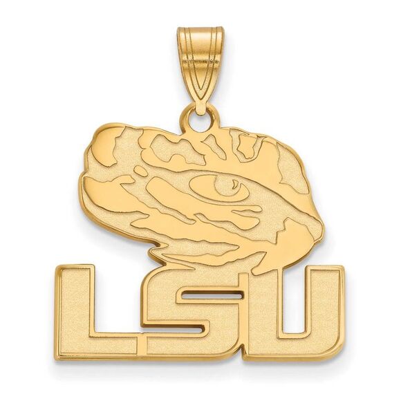 10k Yellow Gold Louisiana State Large 'LSU' Mascot Pendant